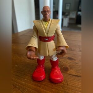 Star Wars Jedi Force Mace Windu Playskool 6” Action Figure 2004 Hasbro as is